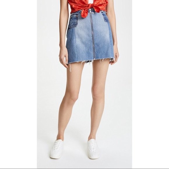 Re/Done Dresses & Skirts - SOLD Re/Done Raw Edge Denim Mini Skirt